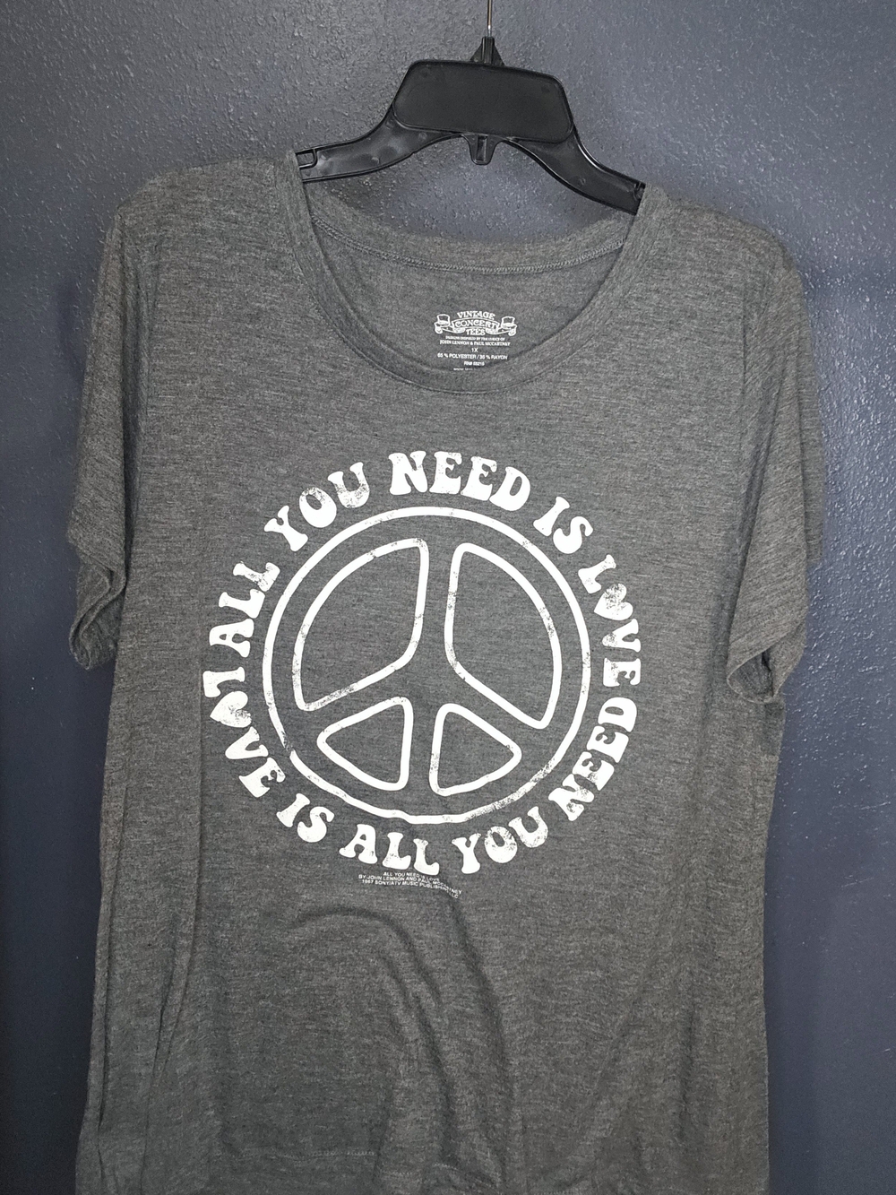 Graphic Peace Sign Short Sleeve Tee - Gray